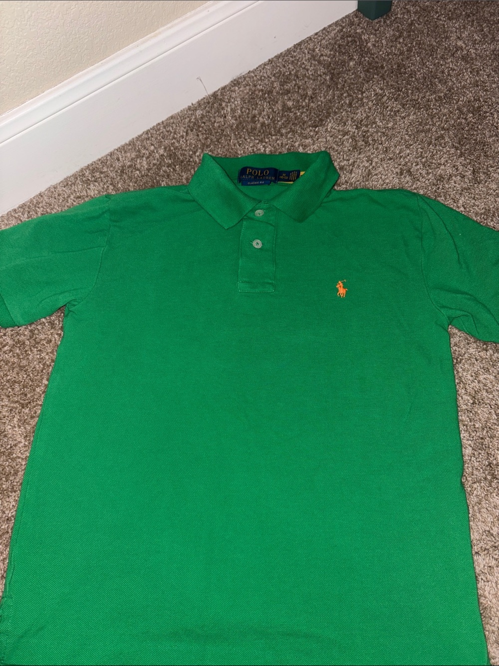 Polo by Ralph Lauren Bright Green Short Sleeve Polo with Orange Pony